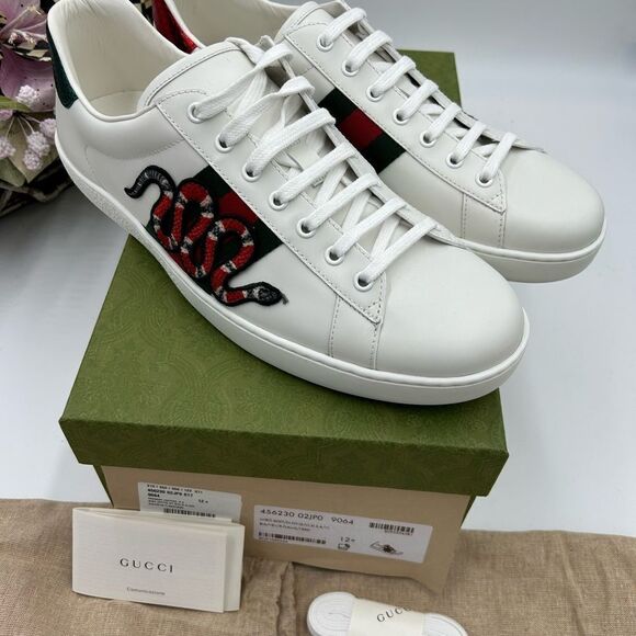 Men’s Gucci ace snake embroidered leather sneakers size 12.5 made in Italy - Picture 11 of 11